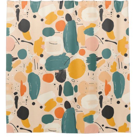 流体抽象芸術アートシャワーカーテン シャワーカーテン (正面)