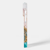 流体抽象芸術インクマゼンタ金ゴールドティール(緑がかった色)名 Case-Mate iPhoneケース (裏面 / 左)