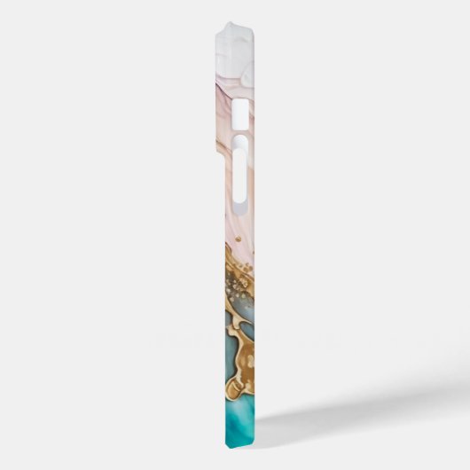 流体抽象芸術インクマゼンタ金ゴールドティール(緑がかった色)名 Case-Mate iPhoneケース (裏面 / 左)