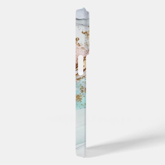 流体抽象芸術インクマゼンタ金ゴールドティール(緑がかった色)名 Case-Mate iPhoneケース (裏面 / 右)