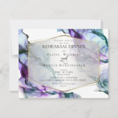 流体抽象芸術インク紫外線ティール(緑がかった色) 招待状 (正面)