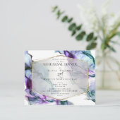 流体抽象芸術インク紫外線ティール(緑がかった色) 招待状 (スタンド正面)