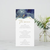 流体抽象芸術インク金ゴールドネイビーグリッターメニューカード サンキューカード (スタンド正面)