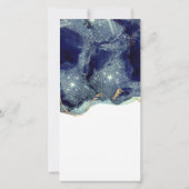 流体抽象芸術インク金ゴールドネイビーグリッターメニューカード サンキューカード (裏面)