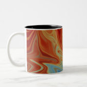 流体抽象芸術パターン ツートーンマグカップ (左)