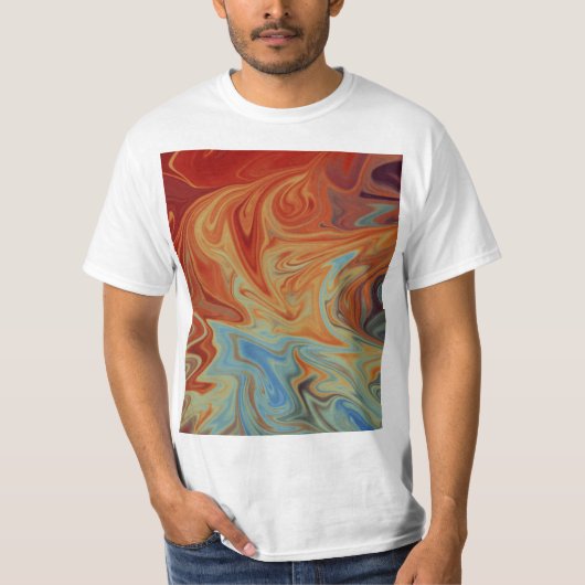 流体抽象芸術パターン Tシャツ (正面)