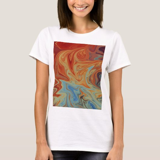 流体抽象芸術パターン Tシャツ (正面)