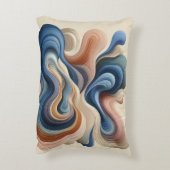 流体抽象芸術フロー – Earth & Blue Ribbon Art アクセントクッション (裏面(縦))