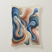 流体抽象芸術フロー – Earth & Blue Ribbon Art アクセントクッション (正面(垂直))