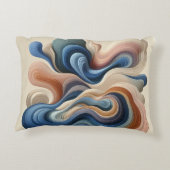 流体抽象芸術フロー – Earth & Blue Ribbon Art アクセントクッション (裏面)