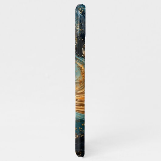 流体抽象芸術絵を描及びグリッターデザイン iPhoneケース (右側)