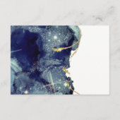 流体抽象芸術金ゴールドネイビーグリッターウェディングRSVP エンクロージャーカード (裏面)