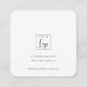 流体抽象芸術金ゴールドネイビーグリッターネックレスディスプレイ スクエア名刺 (裏面)