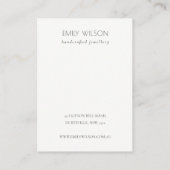 流体抽象芸術金ゴールドネイビーグリッターネックレスディスプレイ 名刺 (裏面)