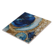 流体抽象芸術金ゴールド – 海軍ビーチ タイル (側面)