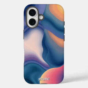 流体波サンセット抽象芸術 iPhone 16ケース