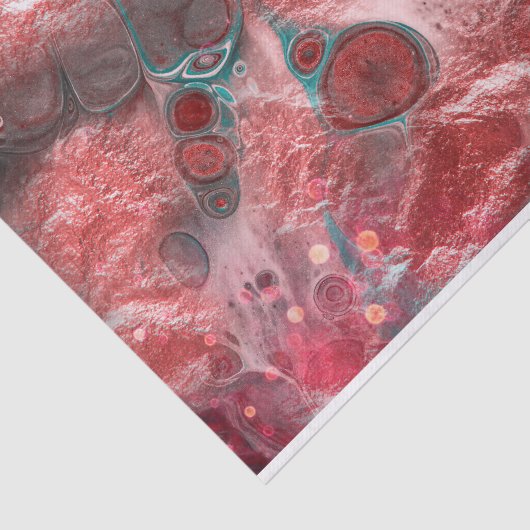 流体絵を描赤ティール（緑がかった色）ホイルきらめくライトアクセント 薄葉紙 (詳細)