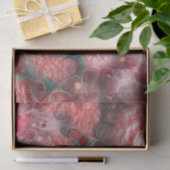 流体絵を描赤ティール（緑がかった色）ホイルきらめくライトアクセント 薄葉紙 (ギフト)