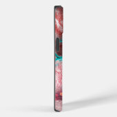 流体絵を描赤ティール(緑がかった色)ホイルきらめくライトアクセント Case-Mate iPhoneケース (裏面 / 右)