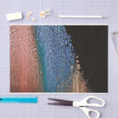 流体絵画のバラ金ゴールドと青 薄葉紙 (クラフト)