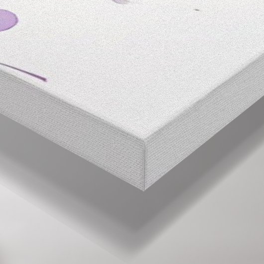 流体調和-抽象芸術水彩ティール(緑がかった色)、ピンク キャンバスプリント (コーナー (底面))