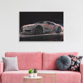 流体速度 | 自動車アート (24" x 16") キャンバスプリント (インサイチュ (リビング))