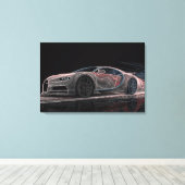 流体速度 | 自動車アート (30" x 20") キャンバスプリント (インサイチュ (ウッドフロア))
