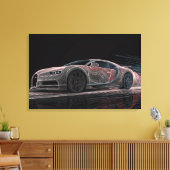 流体速度 | 自動車アート (30" x 20") キャンバスプリント (インサイチュ (リビング))