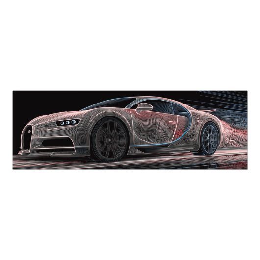 流体速度 | 自動車アート (36" x 12") フォトプリント            (正面)