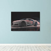 流体速度 | 自動車アート (36" x 24") キャンバスプリント (インサイチュ (ウッドフロア))