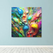 流体、光沢、泡 キャンバスプリント (インサイチュ (ウッドフロア))