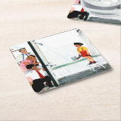 流出のたらい スクエアペーパーコースター (アングル)