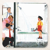 流出のたらい スクエアペーパーコースター (正面)