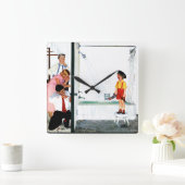 流出のたらい スクエア壁時計 (ホーム)