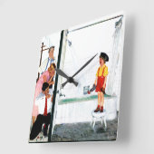 流出のたらい スクエア壁時計 (傾斜)