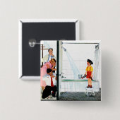 流出のたらい 缶バッジ (正面&裏面)