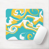 流出 – ターコイズと黄色 マウスパッド (マウス)