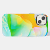 流動するネオンの抽象画 iPhoneケース (裏面横)