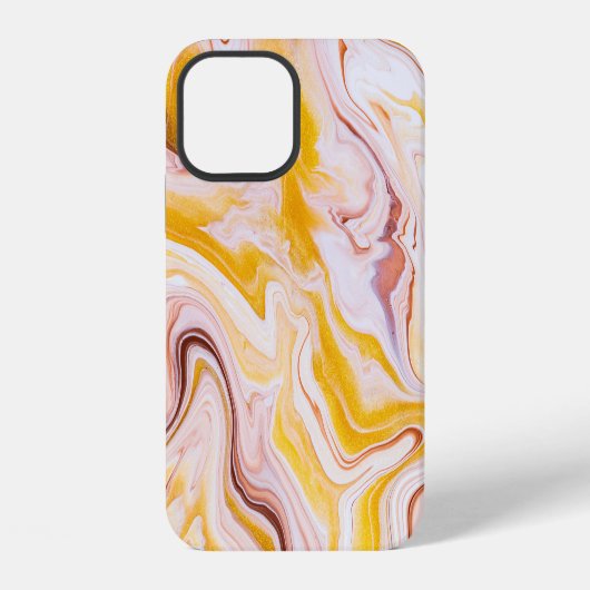 流動アート:虹色の抽象テクスチャー iPhoneケース (裏面)