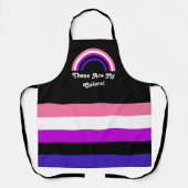 流動性プライド旗と文字付き虹 エプロン (正面)