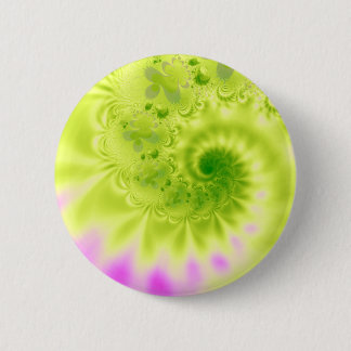 流動性 · フラクタルの芸術 · 緑及びピンク 缶バッジ
