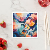 流動抽象芸術アルコールインク スタンダードカクテルナプキン (インサイチュ)