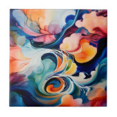 流動抽象芸術アルコールインク タイル (正面)