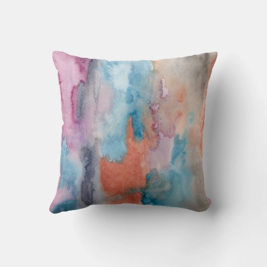 流動水彩画の抽象芸術 クッション (裏面)