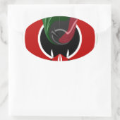 流動的なケニアの旗: 現代的なデザイン 楕円形シール (バッグ)