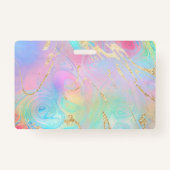 流動的な大理石のアートバッジ バッジ (裏面)