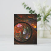 流動的な繋がり 現代の宇宙的抽象芸術 ポストカード (スタンド正面)