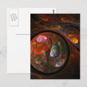 流動的な繋がり 現代の宇宙的抽象芸術 ポストカード (正面/裏面)