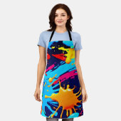 流動的絵を描なネオン エプロン (着用した状態)