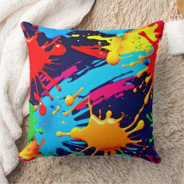 流動的絵を描なネオン クッション